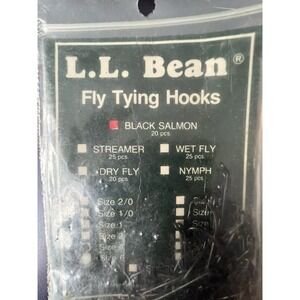 VTG LL Bean Salmon Fly Tying Hooks Sz 4 NIB 20 Pieces Fishing Vintage Rare